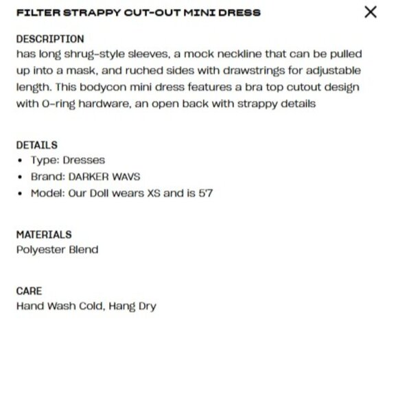 NWT Darker Wavs Pull Up Mask Neckline White Cutout Design Bodycon Mini Dress - Picture 4 of 9